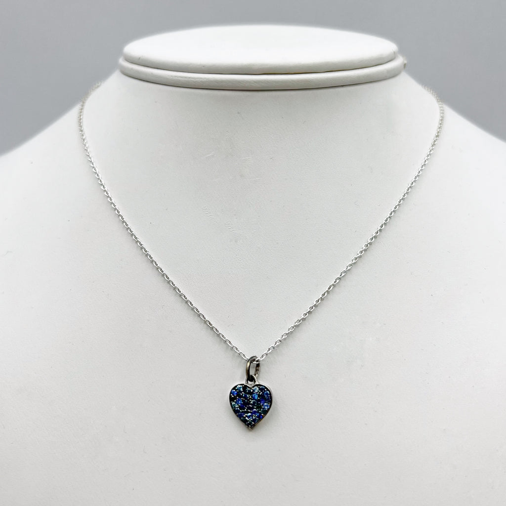 Deep Blue Sapphire Heart Pendant