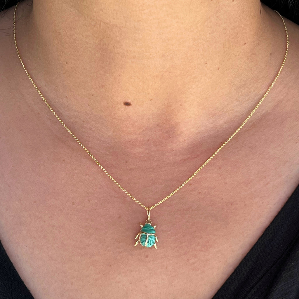 Scarab Malachite Pendant