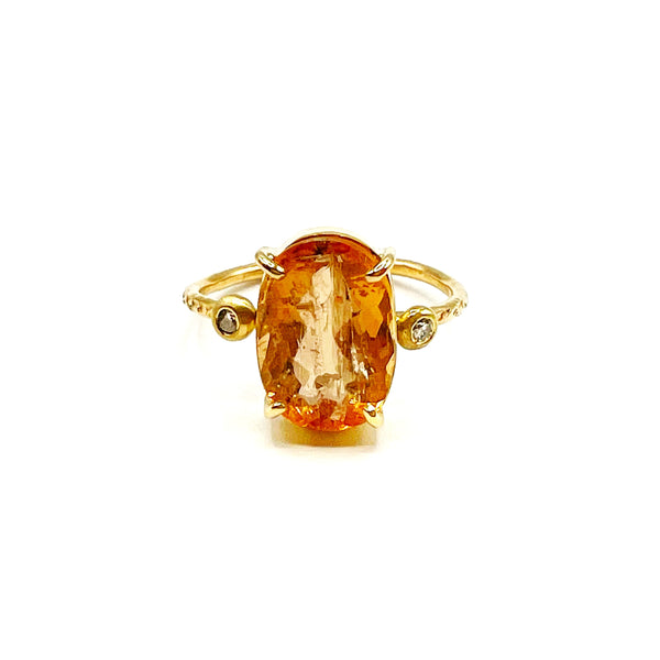 Golden Topaz with Diamonds