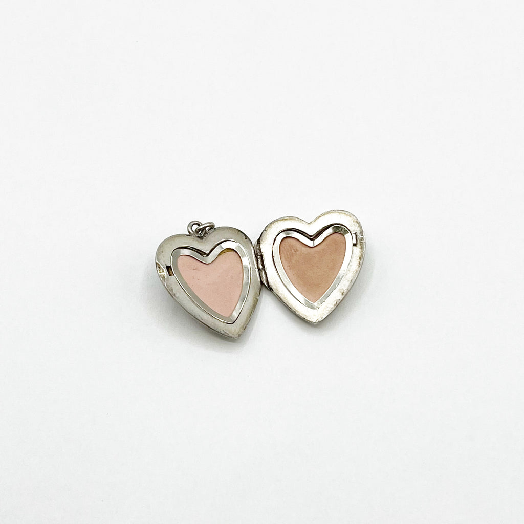 Vintage Sterling Silver Engraved Heart Locket