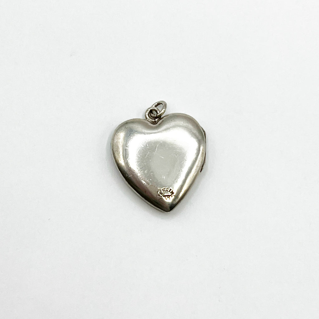 Vintage Sterling Silver Engraved Heart Locket