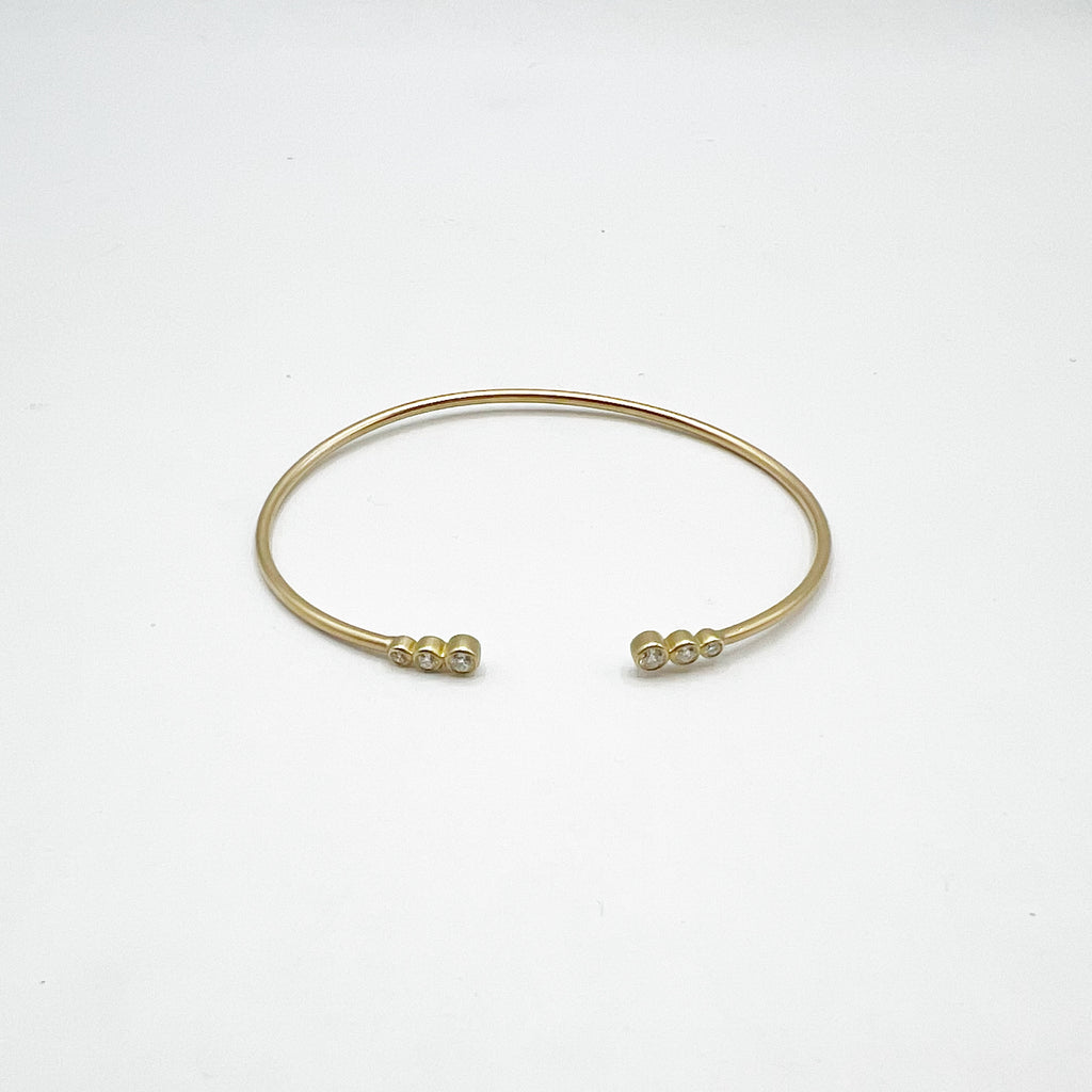 Open Bangle With Round Diamonds