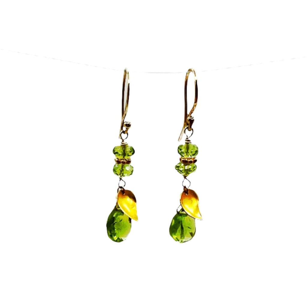 Peridot Beaded Briolette 18 Karat Gold Earrings