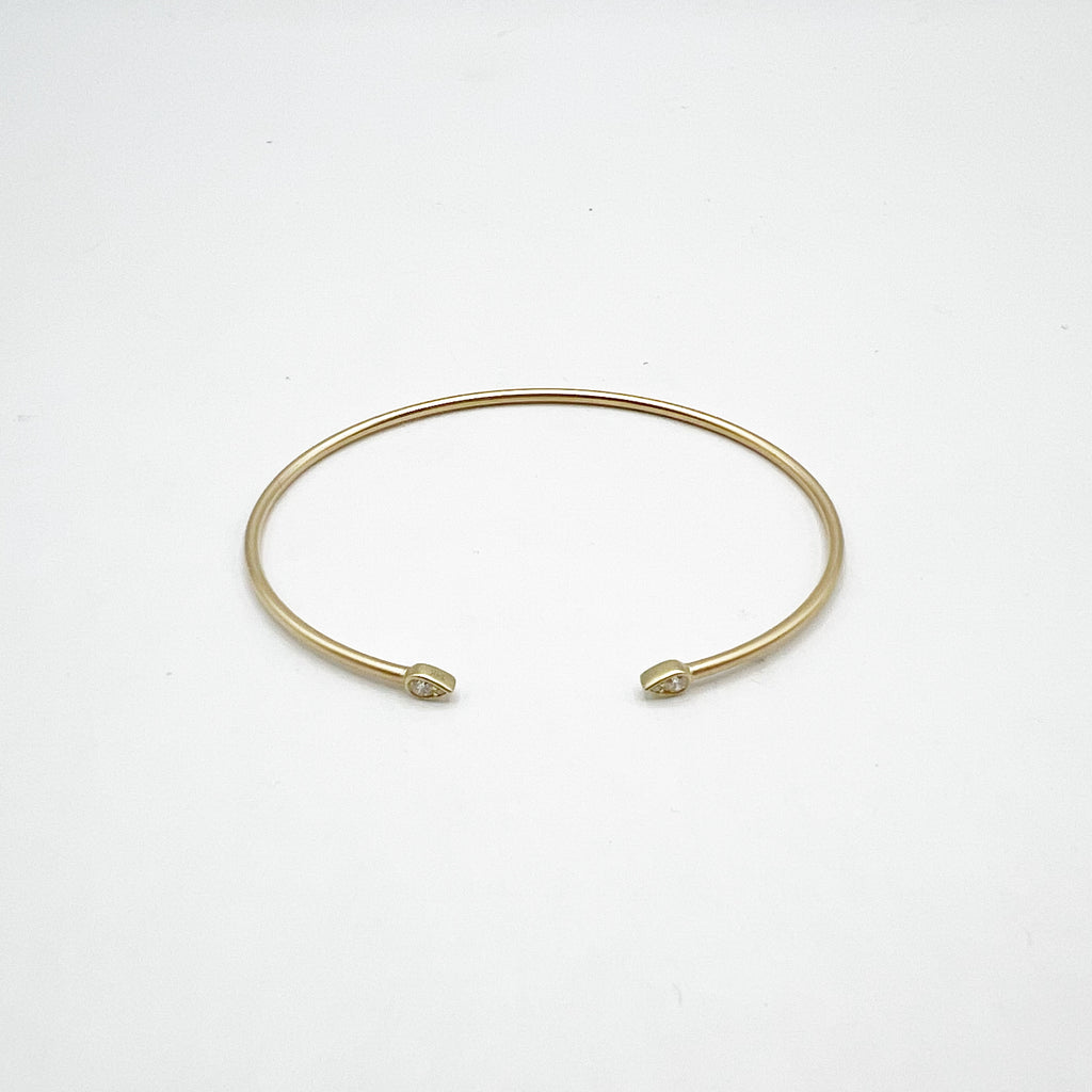 Diamond Teardrop Open Bangle