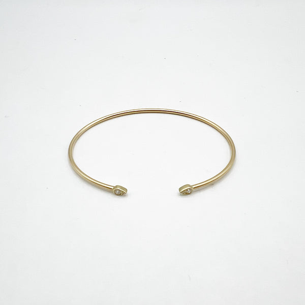 Diamond Teardrop Open Bangle