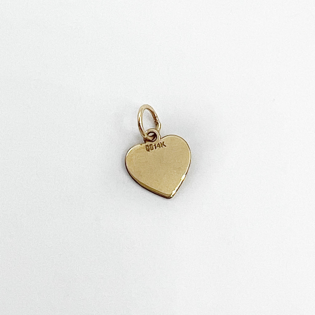 14 Karat Yellow Gold Drop Heart Charm