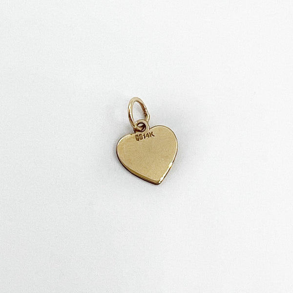 14 Karat Yellow Gold Drop Heart Charm