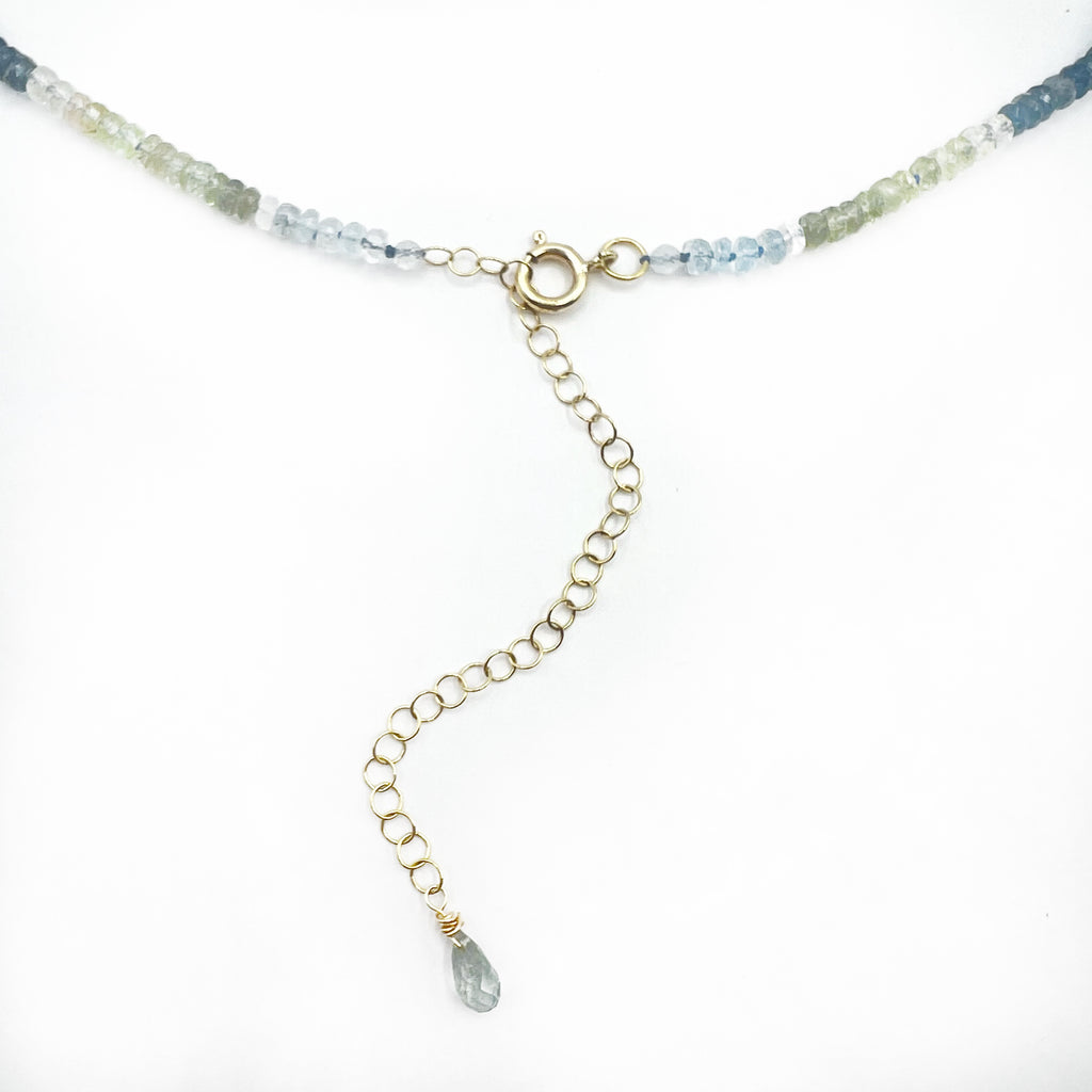 Aquamarine Beads and Briolette Necklace