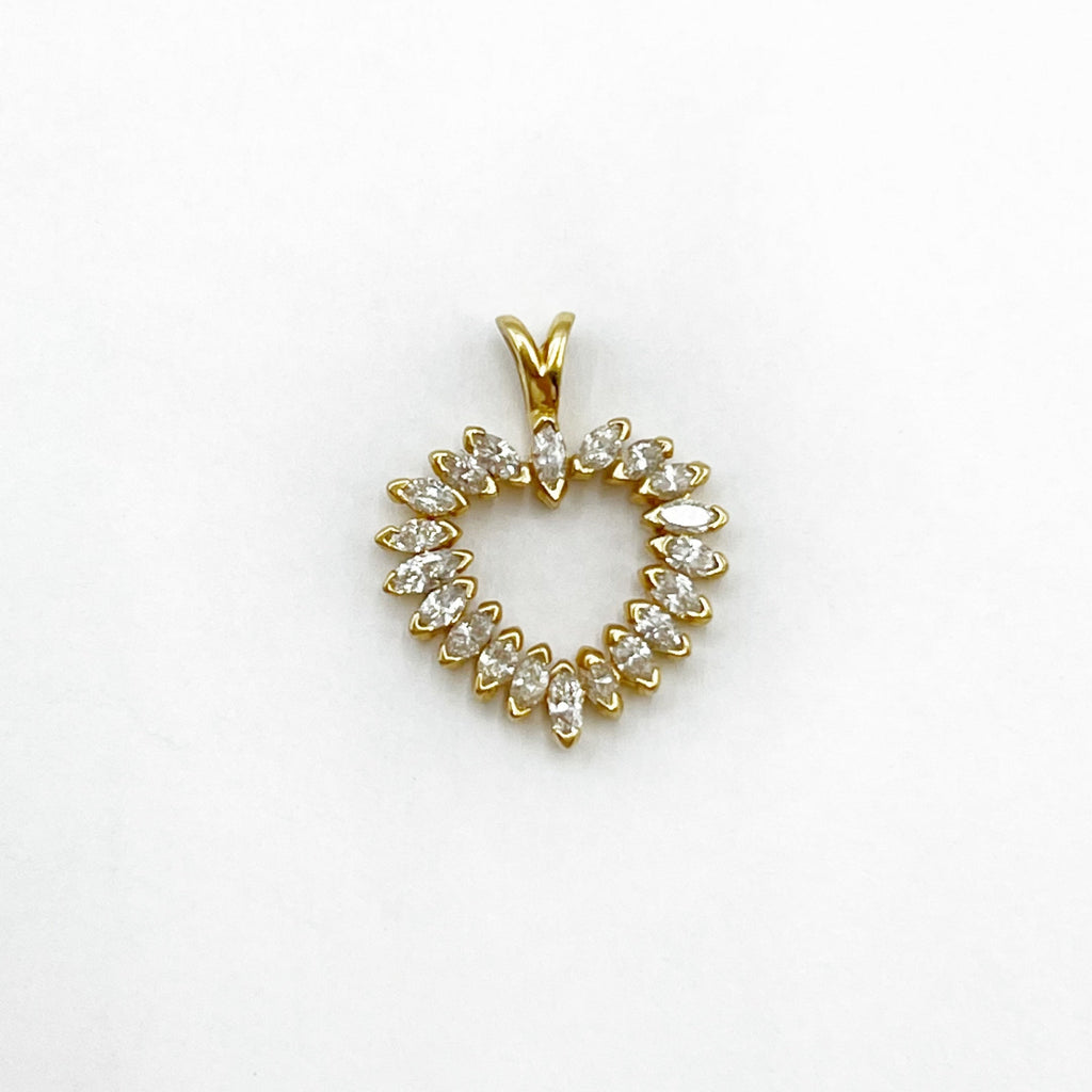 Marquise Diamonds  Heart Pendant