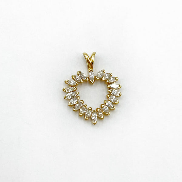 Marquise Diamonds  Heart Pendant