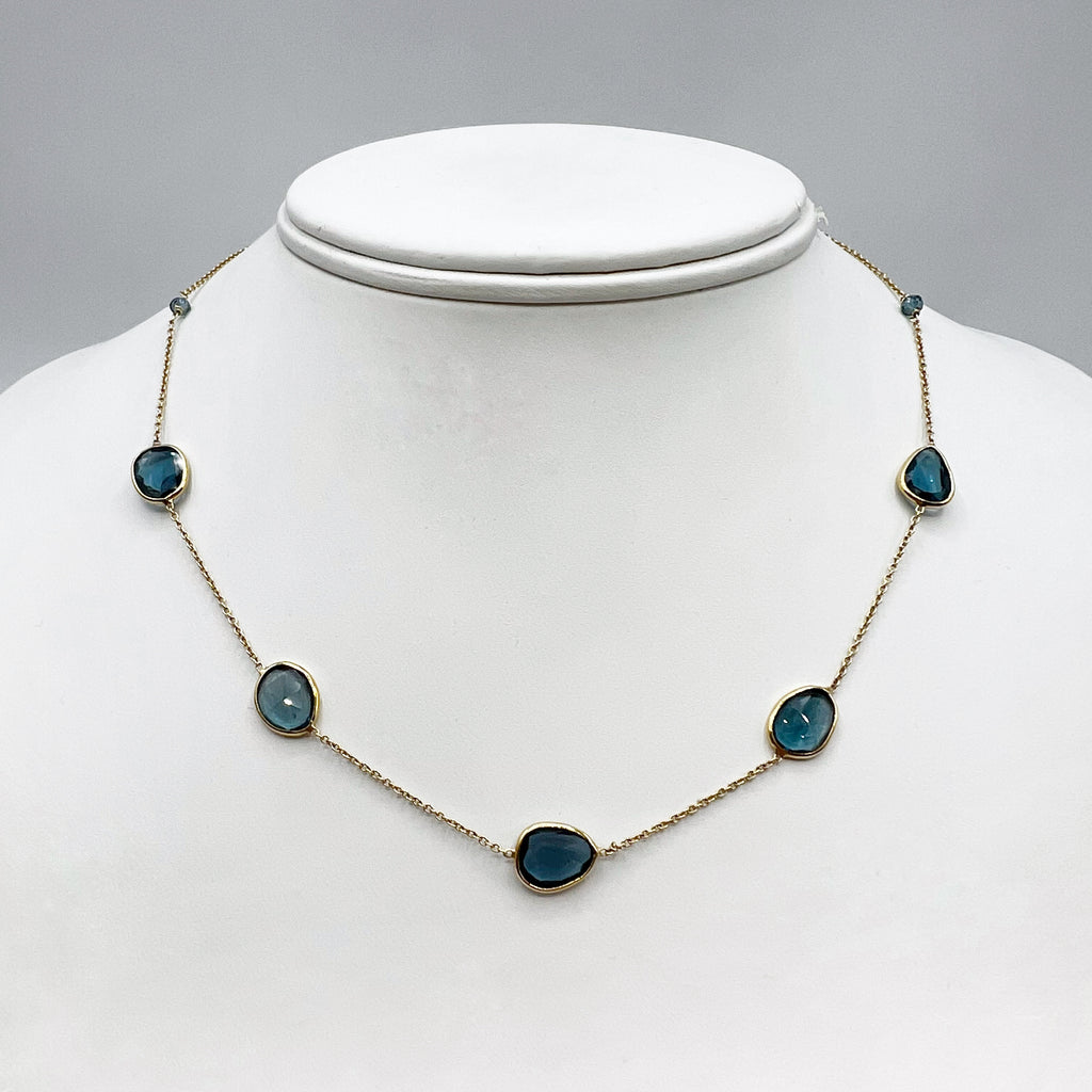 Blue Topaz on a Golden Chain