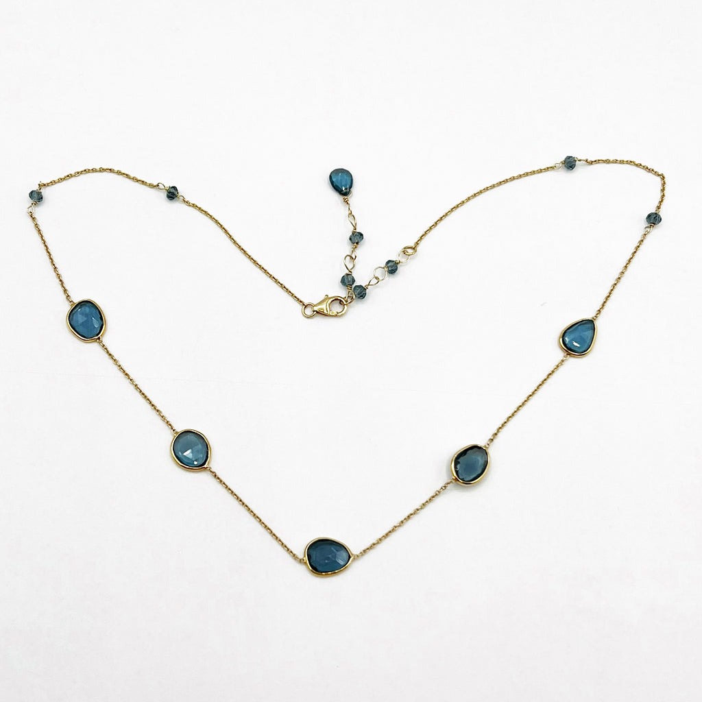 Blue Topaz on a Golden Chain