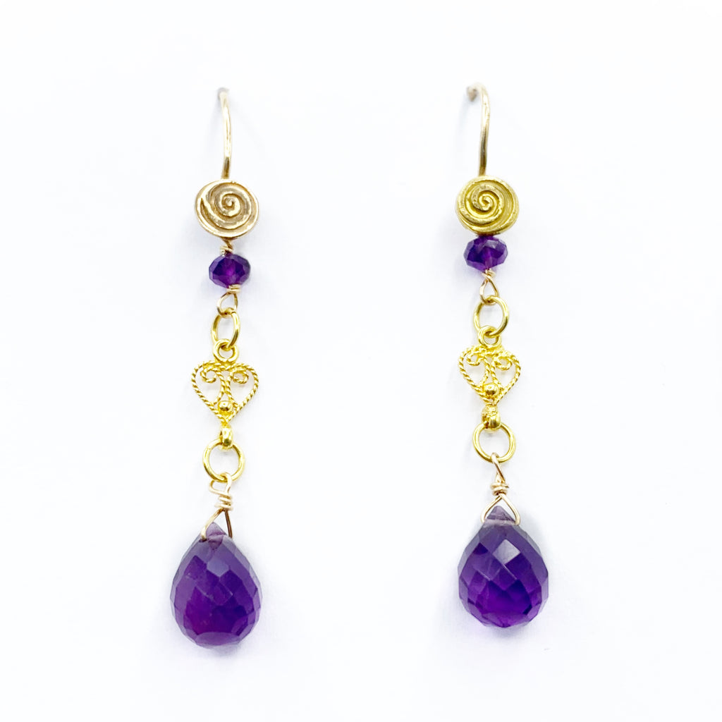 Luscious Purple and Gold Dangles