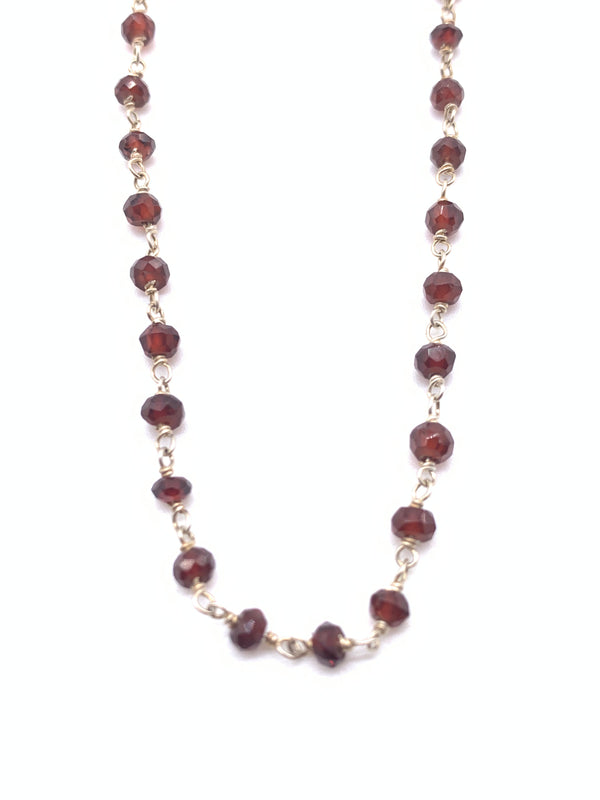 Deep Red Garnets on Gold or Silver